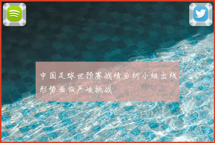 中国足球世预赛战绩分析小组出线形势面临严峻挑战